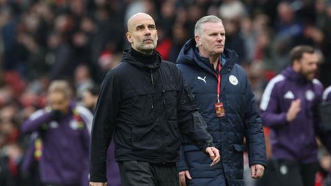Manajer Manchester City. Pep Guardiola. (AFP/Darren Staples)