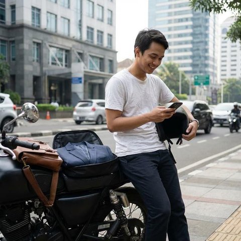 Outfit Kantor yang Tetap Rapi Meski Naik Motor (Foto: AI)