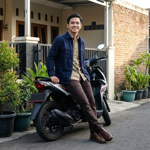 Outfit Kantor yang Tetap Rapi Meski Naik Motor (Foto: AI)