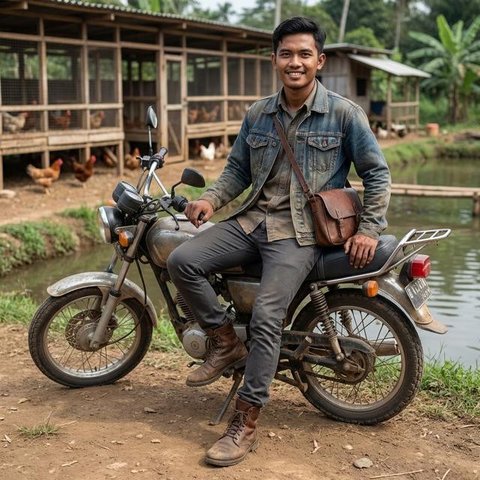 Outfit Kantor yang Tetap Rapi Meski Naik Motor (Foto: AI)