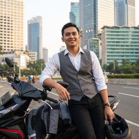 Outfit Kantor yang Tetap Rapi Meski Naik Motor (Foto: AI)