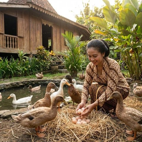 Ternak Ayam Rumahan yang Menghasilkan Telur Omega Sehat (Foto: Gemini AI)