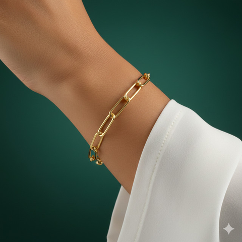 Model Gelang Emas Rantai Elegan Untuk Hari Raya. AI