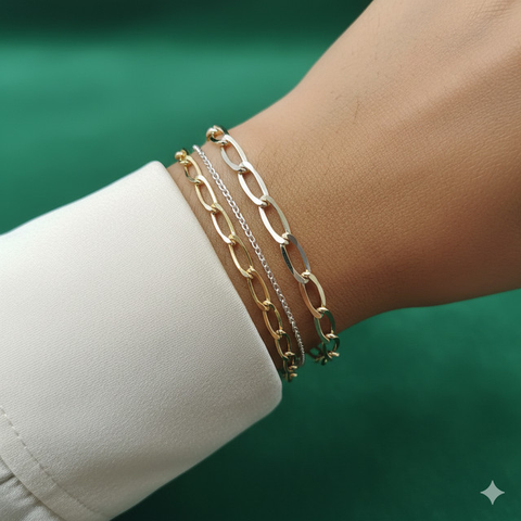 Model Gelang Emas Rantai Elegan Untuk Hari Raya. AI