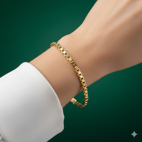 Model Gelang Emas Rantai Elegan Untuk Hari Raya. AI