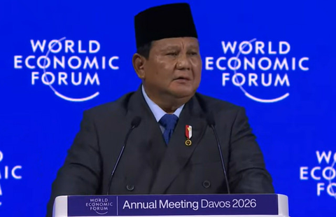 Presiden Prabowo Subianto di World Economic Forum (WEF) Davos, Swiss, Kamis (22/1/2026). (Foto: tangkapan layar/youtube Badan Komunikasi Pemerintah RI)