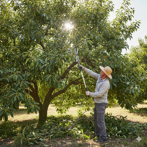 Pohon Alpukat (Photo by Matthias Oben: https://www.pexels.com/photo/avocado-fruits-hanging-on-tree-3687927/)