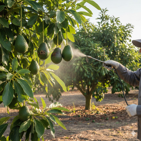 Pohon Alpukat (Photo by Matthias Oben: https://www.pexels.com/photo/avocado-fruits-hanging-on-tree-3687927/)