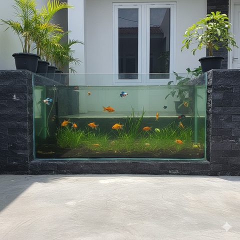 Model Kolam Ikan Minimalis Batu Alam Bikin Rumah Adem dan Estetik. AI