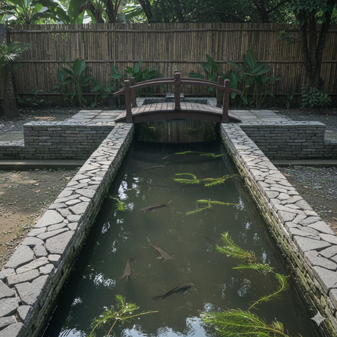 Model Kolam Ikan Minimalis Batu Alam Bikin Rumah Adem dan Estetik. AI