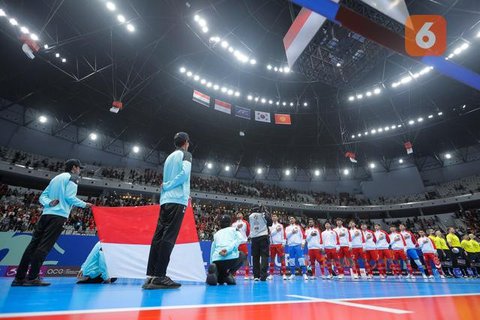 Pemain Timnas Futsal Indonesia merayakan kemenangan atas Korea Selatan pada laga pertama Grup A Piala Asia 2026 di Indonesia Arena, Jakarta, pada Selasa (27/1/2026) malam WIB. Timnas Futsal I