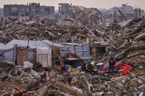 Diskusi bertajuk Board of Peace: Politik Luar Negeri Indonesia dan Nasib Gaza digelar oleh Maarif Institute di Jakarta, Rabu (28/1/2026). (Dok. Liputan6.com/Teddy Tri Setio Berty)