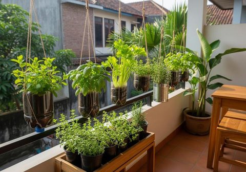 Pedagang merapihkan tanaman di lokasi penjualan tanaman hias, Kompleks GBK, Jakarta, Rabu (8/2). Sejumlah pedangang mengaku sepi pembeli usai direlokasi ke dalam Kompleks GBK tujuh bulan lalu