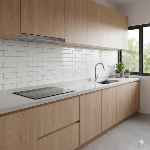 Model Dinding Dapur Minimalis yang Estetik (Foto: Reve Art AI)