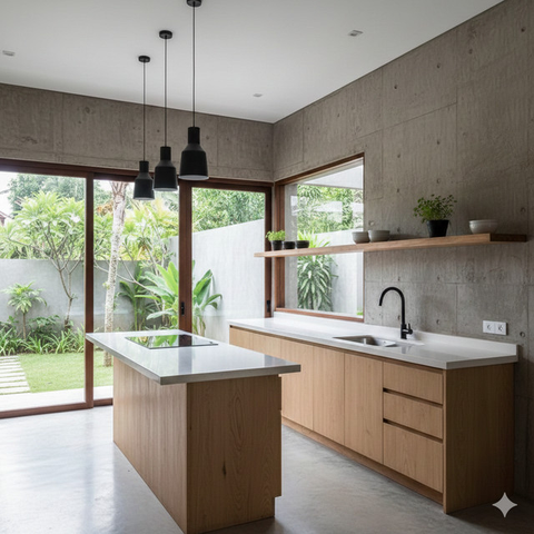 Model Dinding Dapur Minimalis yang Estetik (Foto: Reve Art AI)