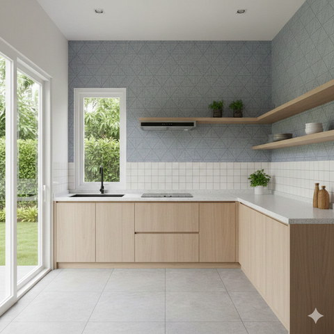 Model Dinding Dapur Minimalis yang Estetik (Foto: Reve Art AI)