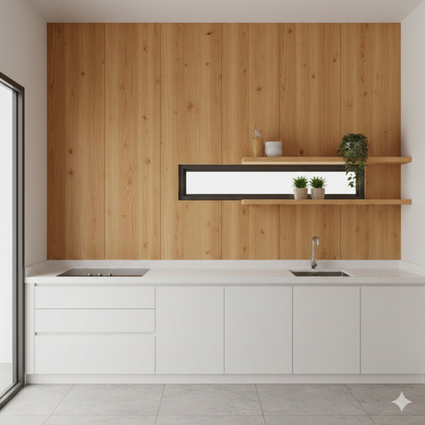 Model Dinding Dapur Minimalis yang Estetik (Foto: Reve Art AI)