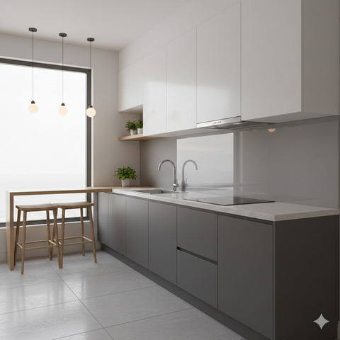 Model Dinding Dapur Minimalis yang Estetik (Foto: Reve Art AI)