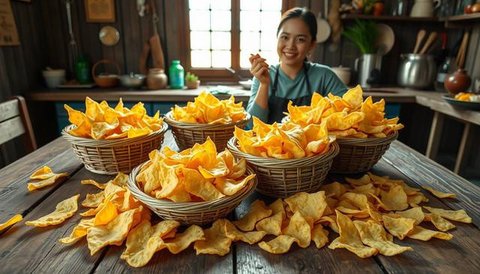Ilustrasi keripik singkong. (Photo on Freepik)