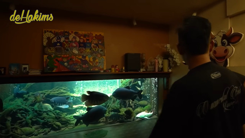 Potret kolam ikan di rumah Irfan Hakim\YouTube deHakims Channel