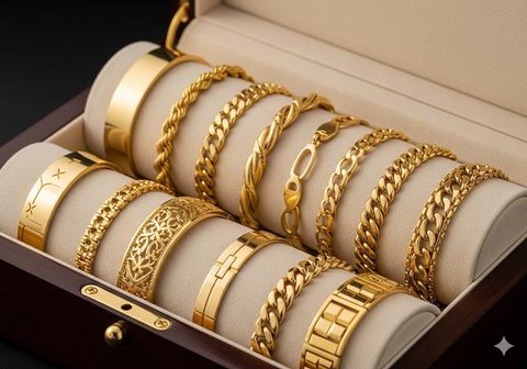 Model Gelang Emas 3 Gram Terbaru untuk Tangan Kurus Anti Longgar. Foto: Gemini
