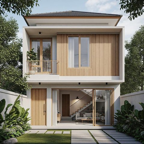 Gambar Desain Rumah Bertingkat yang Modern dan Fungsional/AI