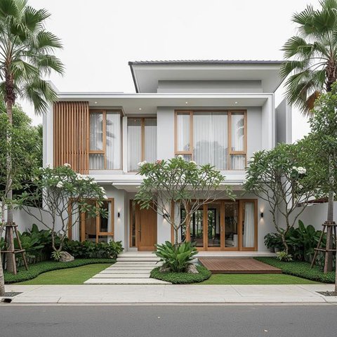 Gambar Desain Rumah Bertingkat yang Modern dan Fungsional/AI