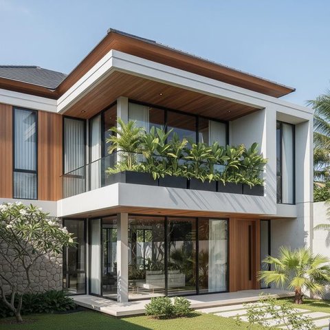 Gambar Desain Rumah Bertingkat yang Modern dan Fungsional/AI