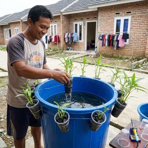 Ternak lele di kolam ember (Gemini AI)