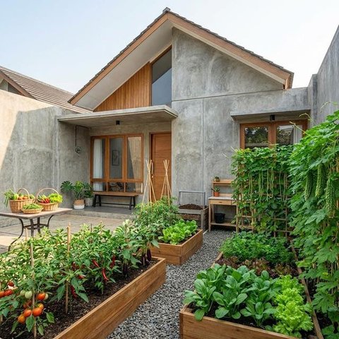 Model Taman Rumah Ideal dan Sehat untuk Keluarga (Foto: AI)