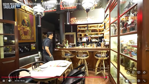 Potret Restoran Baru Ahmad Dhani (Foto: Akun YouTube TAULANY TV)