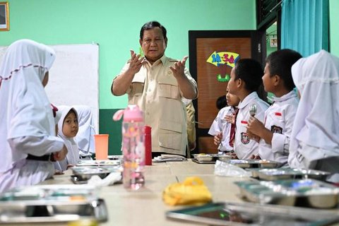 Presiden Prabowo Subianto saat acara Mujahadah Kubro 1 Abad NU. (Foto: tangkapan layar/Tira Santia)