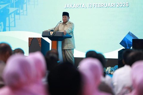 Presiden Prabowo Subianto saat acara Mujahadah Kubro 1 Abad NU. (Foto: tangkapan layar/Tira Santia)