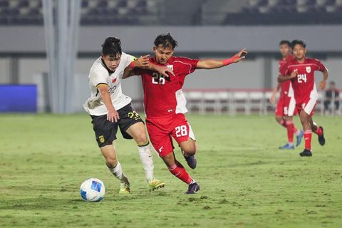 Timnas Indonesia U-17 Vs Timnas China U-17. (Bola.com/Abdul Aziz).