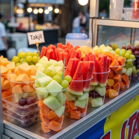 Ide Jualan Takjil Aneka Buah Potong Segar (AI)