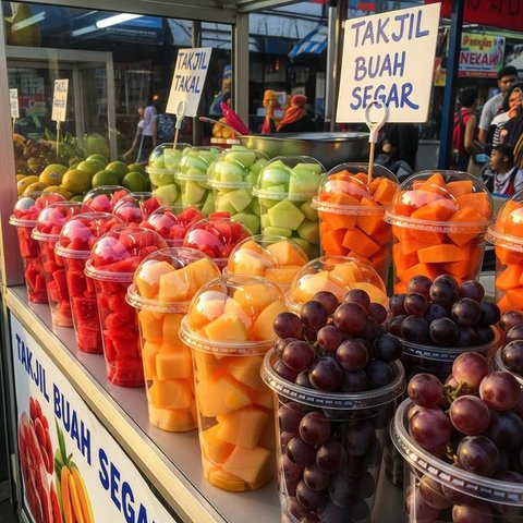 Ide Jualan Takjil Aneka Buah Potong Segar (AI)