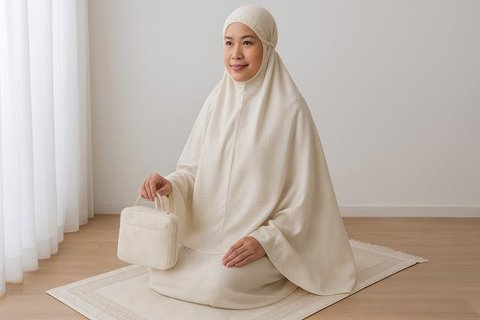 Mukena Two-Tone Pastel Elegan (Sumber: gemini.com)