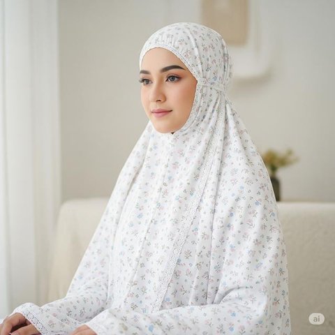 Mukena Two-Tone Pastel Elegan (Sumber: gemini.com)