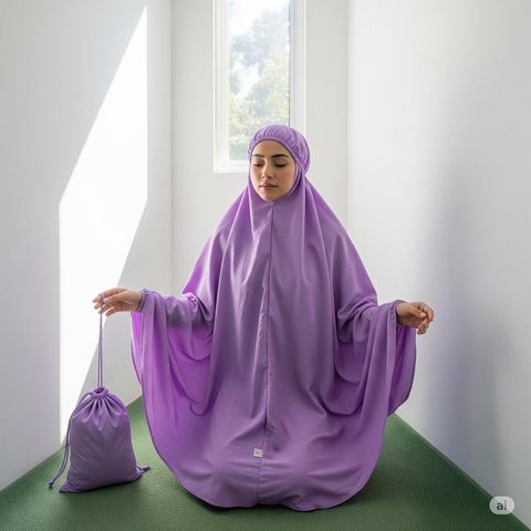 Mukena Two-Tone Pastel Elegan (Sumber: gemini.com)