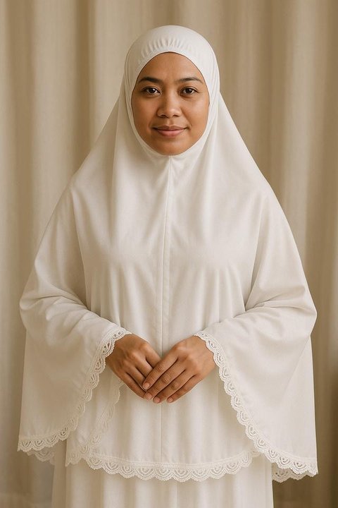 Mukena Two-Tone Pastel Elegan (Sumber: gemini.com)