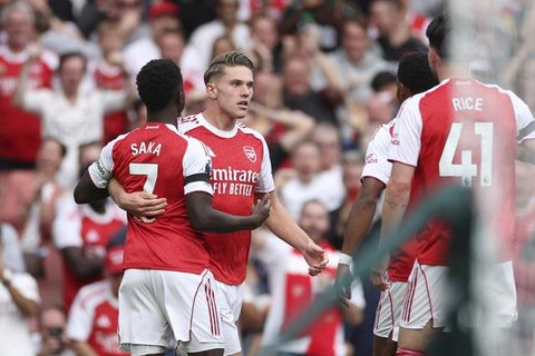 Selebrasi Viktor Gyokeres pada laga pramusim Arsenal melawan Athletic Bilbao (c) Arsenal