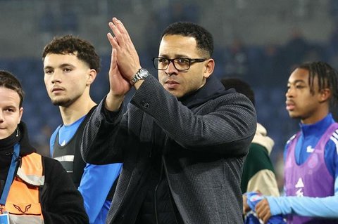 Pelatih Strasbourg, Liam Rosenior, disebut menjadi kandidat terkuat calon manajer anyar Chelsea, menggantkan Enzo Maresca. (AFP/Frederick FLORIN)