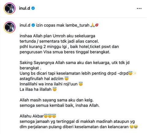 Inul Daratista. (Foto: Dok. Instagram @inul.d)