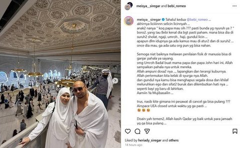 Meisya Siregar dan Bebi Romeo. (Instagram/ meisya_siregar)