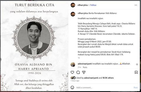 Armand Maulana melayat mendiang Vidi Aldiano. (M Altaf Jauhar/ Liputan6.com)
