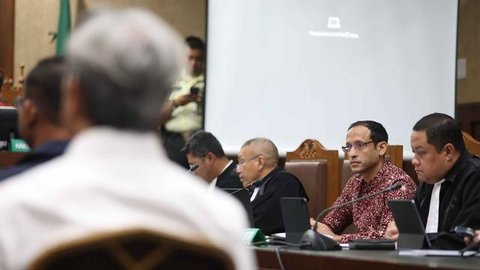 sidang nadiem makarim pemeriksaan saksi. (Liputan6.com/Ady Anugrahadi)