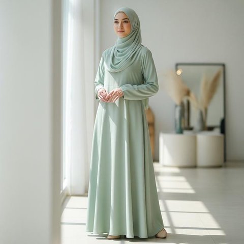 Model Gamis Terbaru Bahan Katun (Image by Gemini AI)