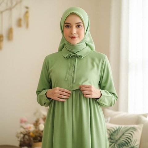Model Gamis Terbaru Bahan Katun (Image by Gemini AI)