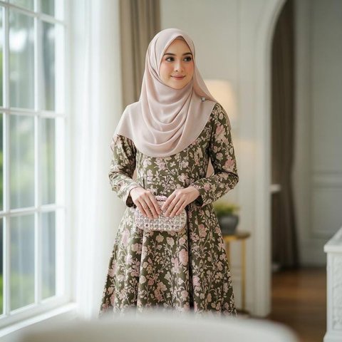 Model Gamis Terbaru Bahan Katun (Image by Gemini AI)