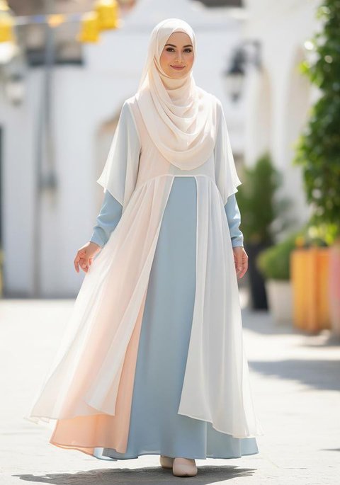 Model Gamis Terbaru Bahan Katun (Image by Gemini AI)